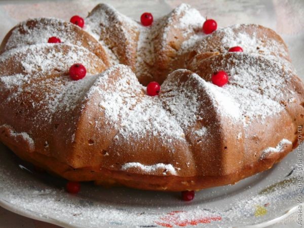 Рецепт приготовления кекса на кефире с яблоками